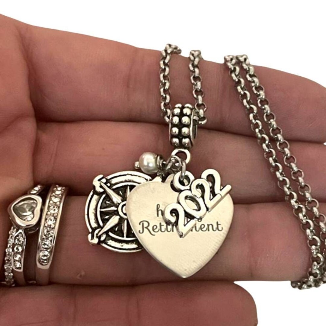 2023 2024 Compass Retirement Charm Bracelet Necklace Keychain for
