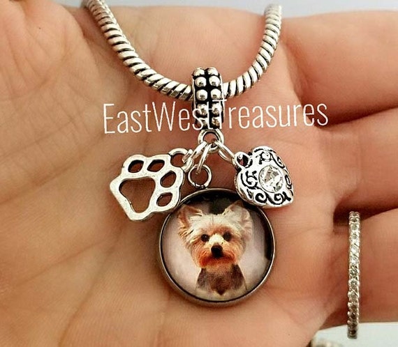 Personalized Pet Dog Cat Face Photo Jewelry Gift Paw Charm Bracelet Necklace With Picture Custom Customized Pet Dog Cat Photo Jewelry Etsy Canada