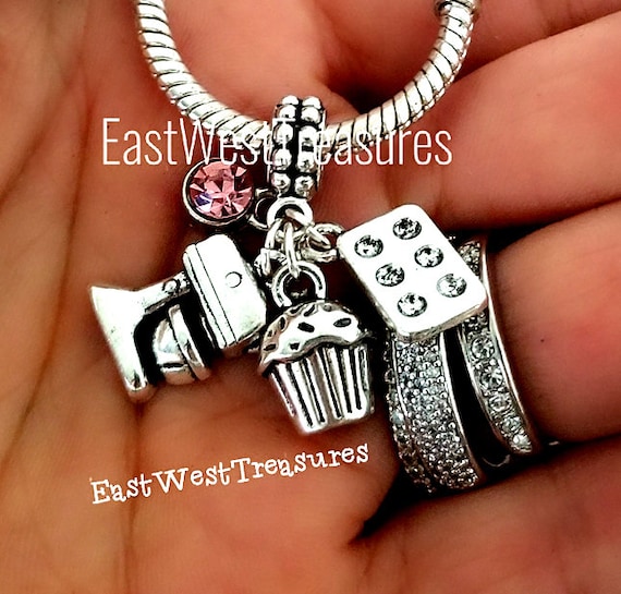 Baker Baking Muffin Cupcake Charm Bracelet Necklace Keychain