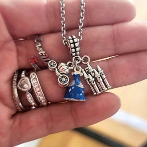 Princess Carriage Charm Bracelet Necklace Keychain Gift for Girls Women