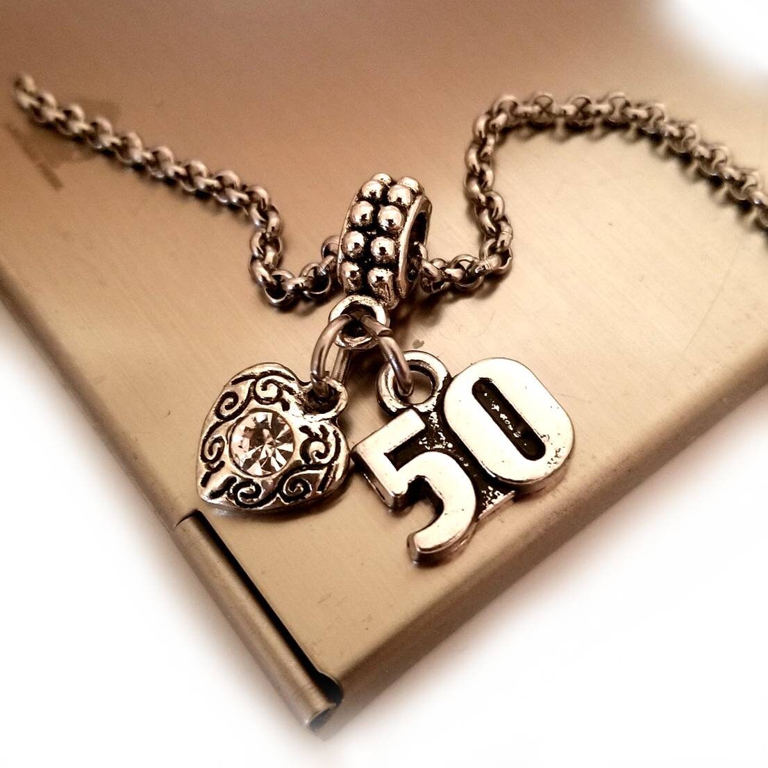 50th Birthday Charm 50th Wedding Anniversary Gift Charm With Etsy