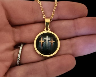 Women’s Cristian jewelry-3 pieces YionZian 3 Pieces 3 Nail Cross Necklace Pendant Gothic  main image 4