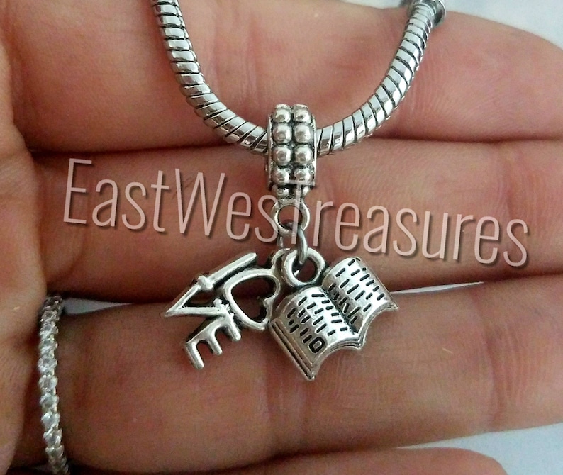 Open Book Reading Charm Bracelet Necklace Keychain Book Lover Etsy
