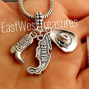 Mexico Travel Gifts, Map of Mexico Mexican charm Bracelet necklace Keychain, Jewelry gift