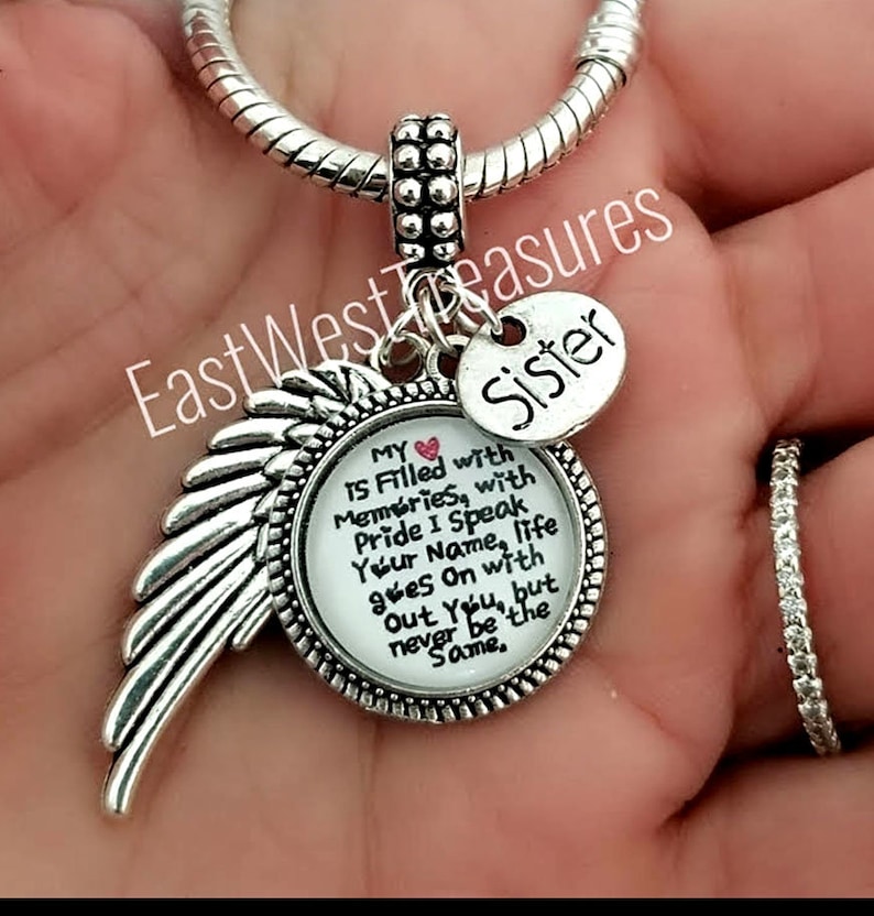 Losing a Sister Gift Sympathy Loss of Sister Memorial Charm Etsy