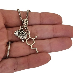 Psychologist Psychology Neurology Gift Charm Bracelet Necklace Keychain, Dopamine Neurotransmitter Neuroscience jewelry gifts