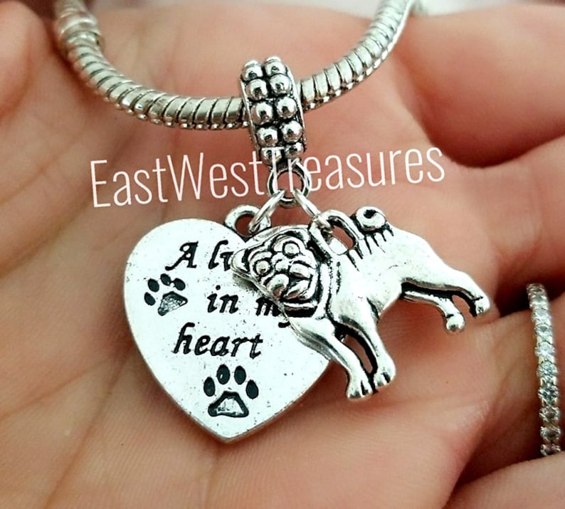 Pug Puggle Dog Sympathy Keepsake Gift Pug Memorial Charm Etsy