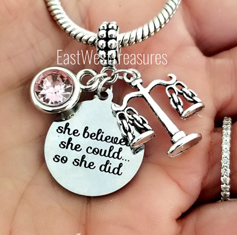 Personalized Scales of Justice Gift for Women Charm Bracelet Etsy