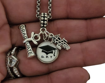 Doctor of PT 2026 Graduation gift Charm Bracelet Necklace Physical Therapy School Graduation Gift Jewelry Women