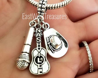 Nashville Tennessee Country Western Music singer Fan Gifts Charm Bracelet, Necklace Keychain, Jewelry for girls women