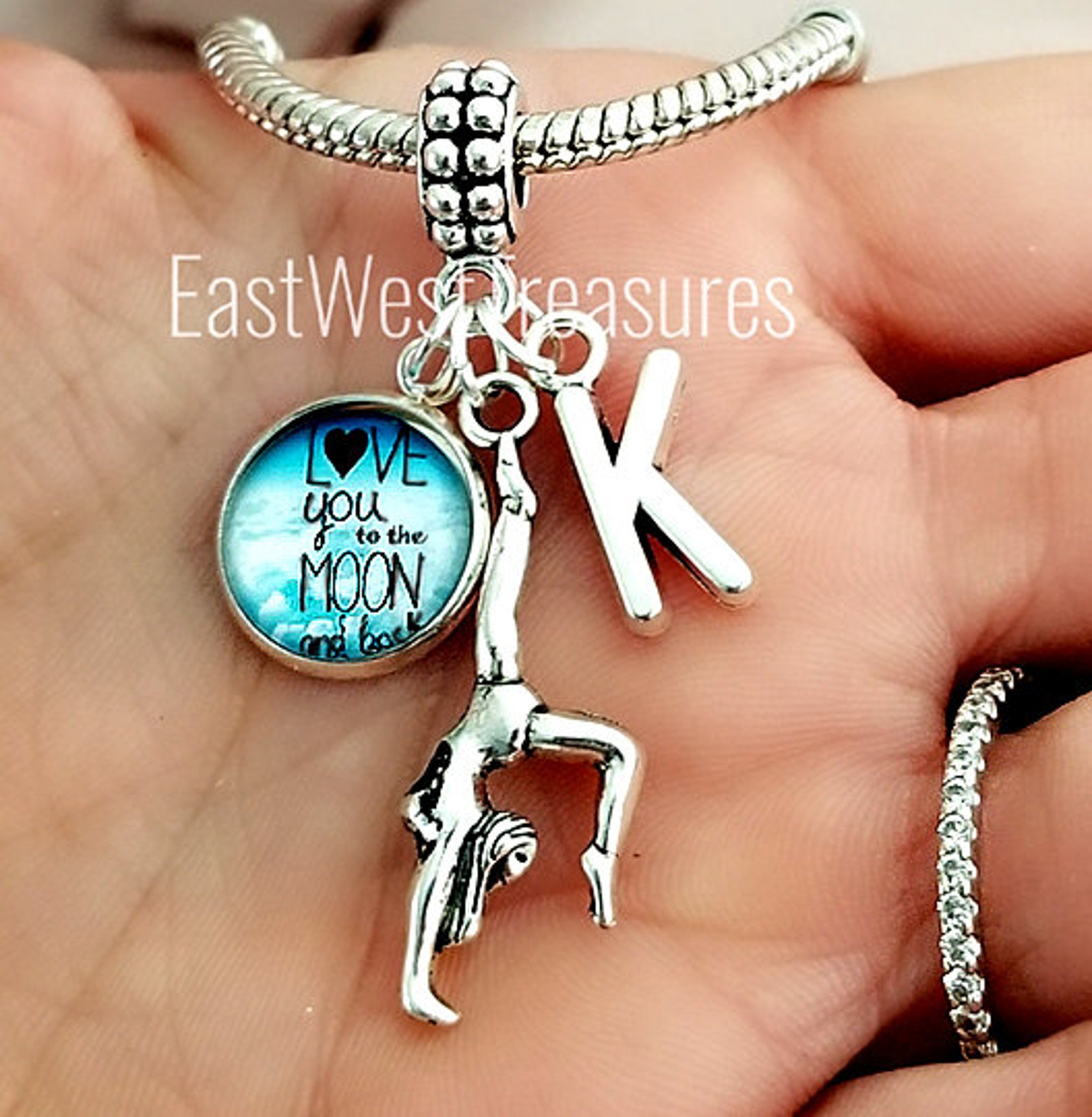 Girls Gymnastics Gymnast Charm Bracelet Necklace Keychain Etsy