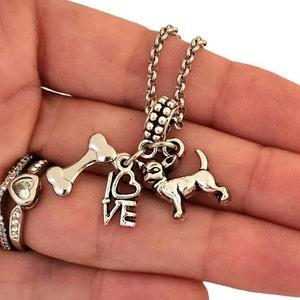 Silver Chihuahua Charm Bracelet Necklace for Chihuahua Lover Jewelry gift