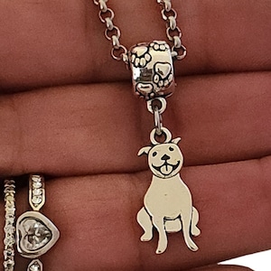 Small Pitbull Charm for with Bracelet Necklace Keychain gifts for Girls Women