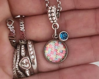 Custom autism Awareness Puzzle Piece Charm Bracelet Necklace purse bag charm Jewelry Gift for Girls Women