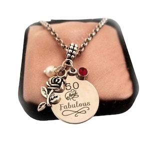 Happy 30th 40th 50th 60th Birthday gift for Women Charm Bracelet Necklace, Fits Pandora