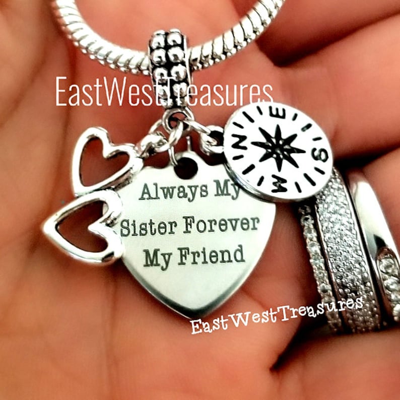 Sisters by Heart Gift Always My sister Forever my friend Sister By the Heart Gift Best Friend Sister Charm Bracelet Necklace Keychain