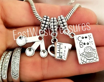 Love To cook book Kitchen Chef gift charm pendant for bracelet necklace-European Love To cook book Kitchen Chef gift charm pendant for bracelet necklace-European