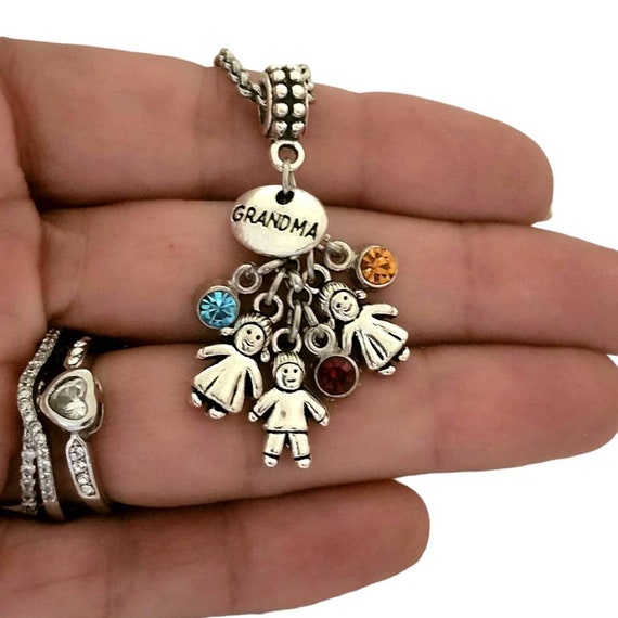 Buy Little Kids Charm Bracelet Necklace With Boy and Girl Children  Grandchildren for Pandora With 2 3 4 5 6 Kids Grandkids Online in India -  Etsy