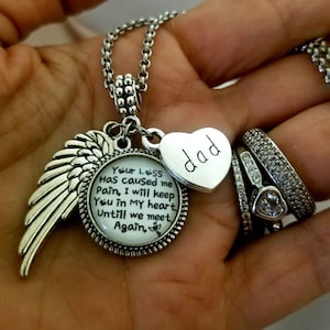 Dad Loss Passing Angel Memorial Charm Bracelet Necklace Keychain Sympathy Grief Bereavement Gift for Daughters after losing loss Dad