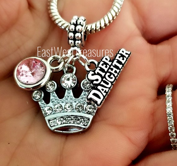 Custom Gift for Step Daughter Stepdaughter From Step Dad Mom Charm Pendant With for on Bracelet Necklace Etsy