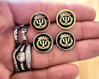 Women Psi Stud Earrings gift for Psychologist Psychiatrist Psych major gifts