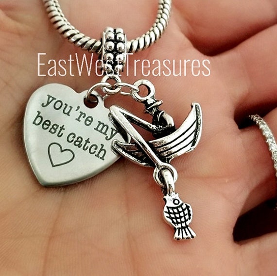 You Are My Best Catch Fishing Hook Charm Bracelet Necklace Keychain Jewelry  Gift for Women Girlfriend Boyfriend Couples Gift 