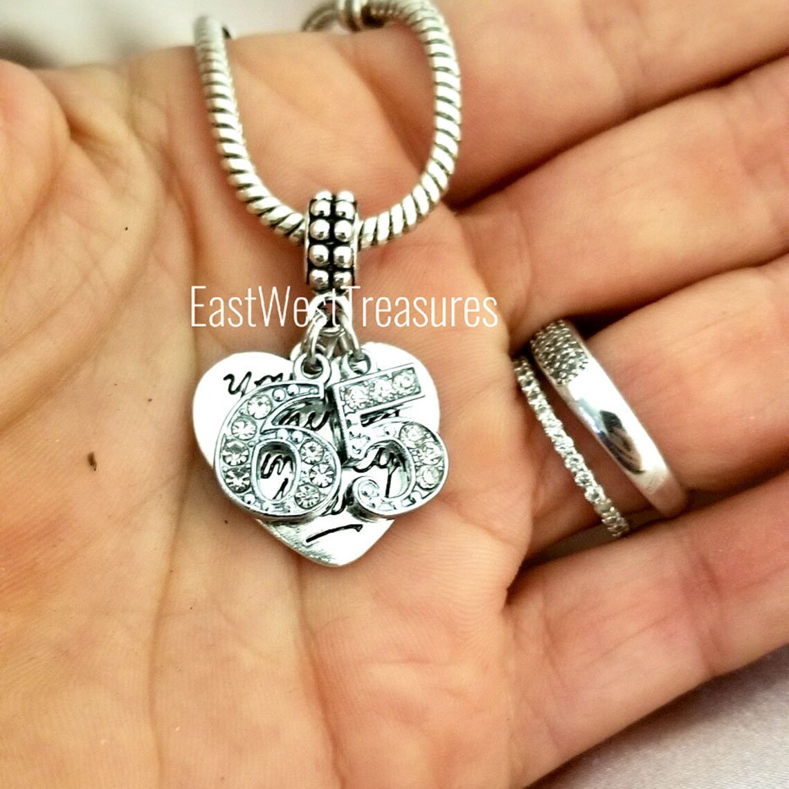 65th Birthday gift for Women Charm Bracelet Necklace Keychain Etsy