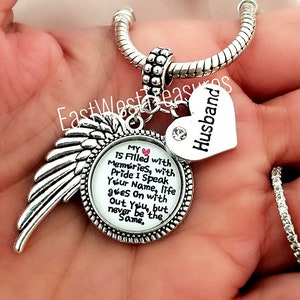 Husband Memory Memorial Charm Bracelet Necklace Keychain, Sympathy Gift for Loss of Husband Grieving Wife Widower Gift