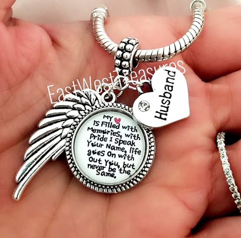 Grieving Wife Widower Gift Husband Memorial Gift Charm Etsy