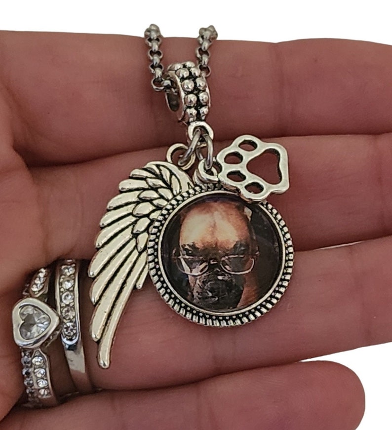 Personalized Boxer Dog Loss Photo Memorial Charm Bracelet Necklace With ...