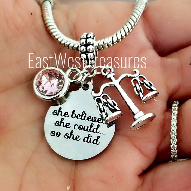 Personalized Scales of Justice Gift for Women Charm Bracelet Etsy