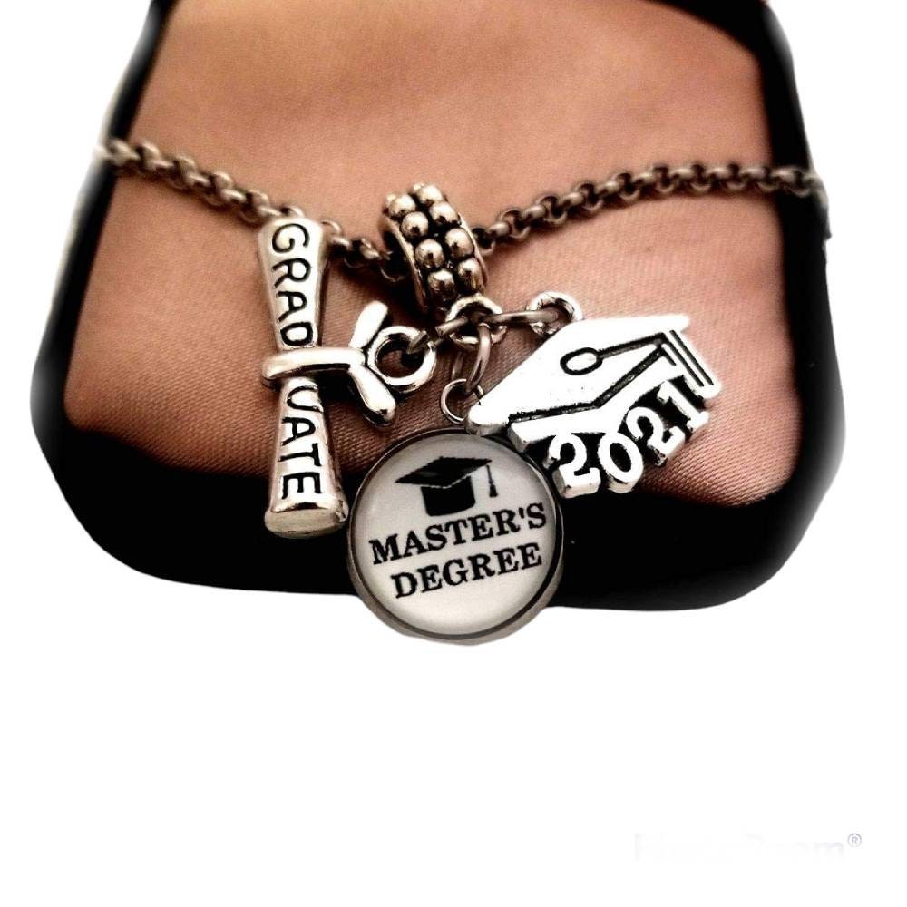 Charm for Pandora Graduation Class of 2022 2023 2024 Charm Bracelet  Necklace Keychain With Hat Diploma Charm 