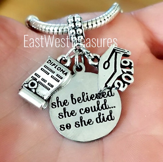 Graduation Jewelry 2020 2021 2022 Charm Bracelet Necklace Etsy Pandora 2022 Graduation Charm