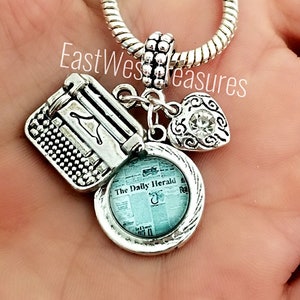 Journalist Writer Typewriter Blogger Gift Charm Bracelet Necklace Keychain Jewelry gift for Women