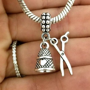 Sewing thimble Charm Bracelet Necklace Keychain Seamstress Jewelry Gift for Women