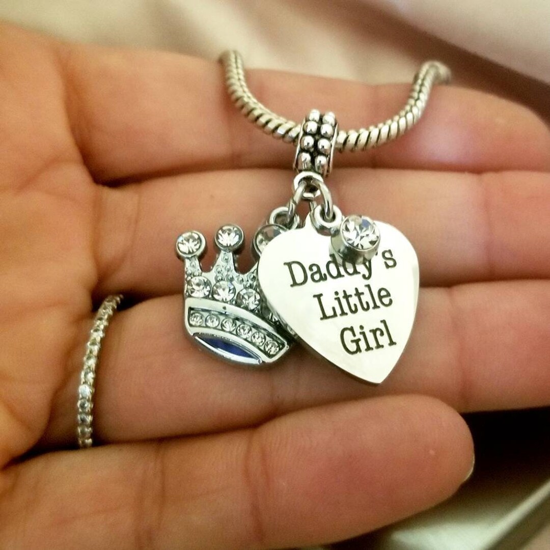 Daddy's Girl Princess Charm, Dad Daughter Charm, Bracelet, Necklace
