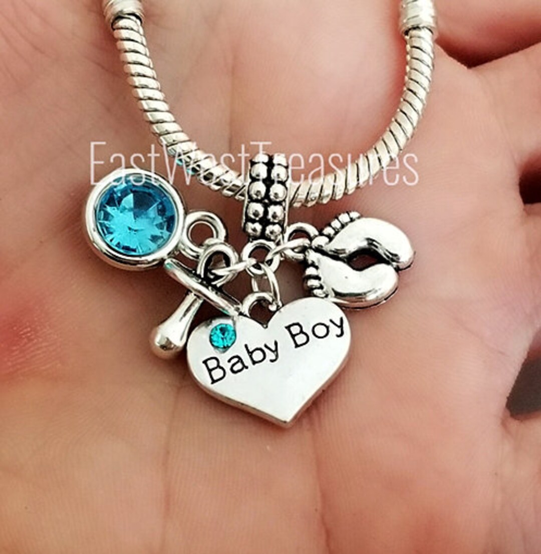 Baby Boy Feet Its a Boy Charm Bracelet Necklace for Expecting Wife Baby Shower Pregnancy News Gift for Wife New Mother Etsy UK