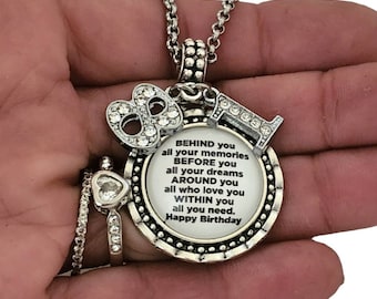Birthday gift for Women, turning 80 81 82 83 84 85 86 87 88 89 gift, Charm Necklace , Jewelry for women Wife mom Grandma Friend