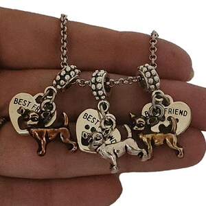 Hand painted Chihuahua Charm Bracelet Necklace Keychain for Pandora Jewelry Gift