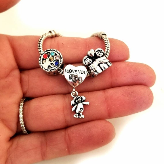 Charm pour Pandora mère maman fille perle de charme pour bracelet à  breloques -  France