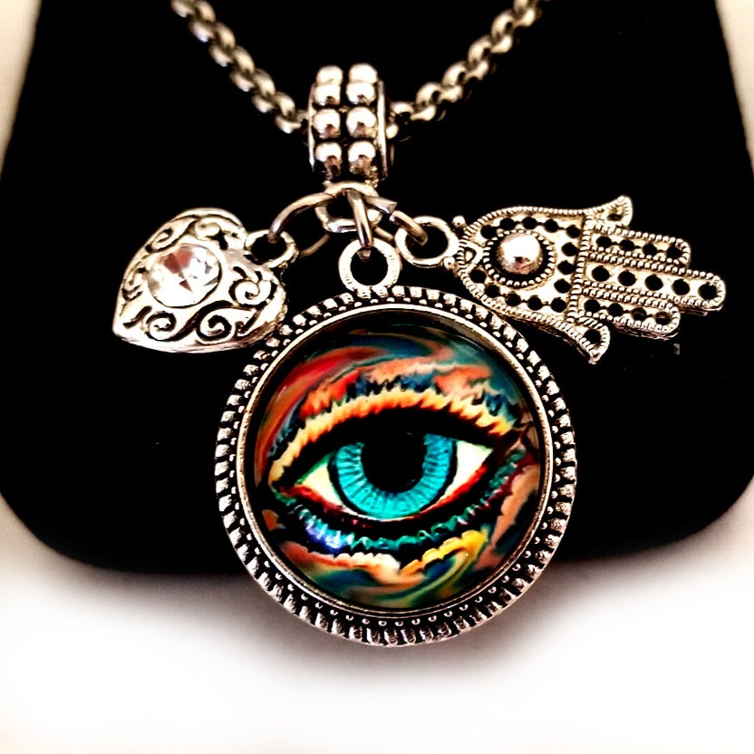 Evil Eye Protection Jewelry Gift With Hamsa Hand of Fatima Etsy