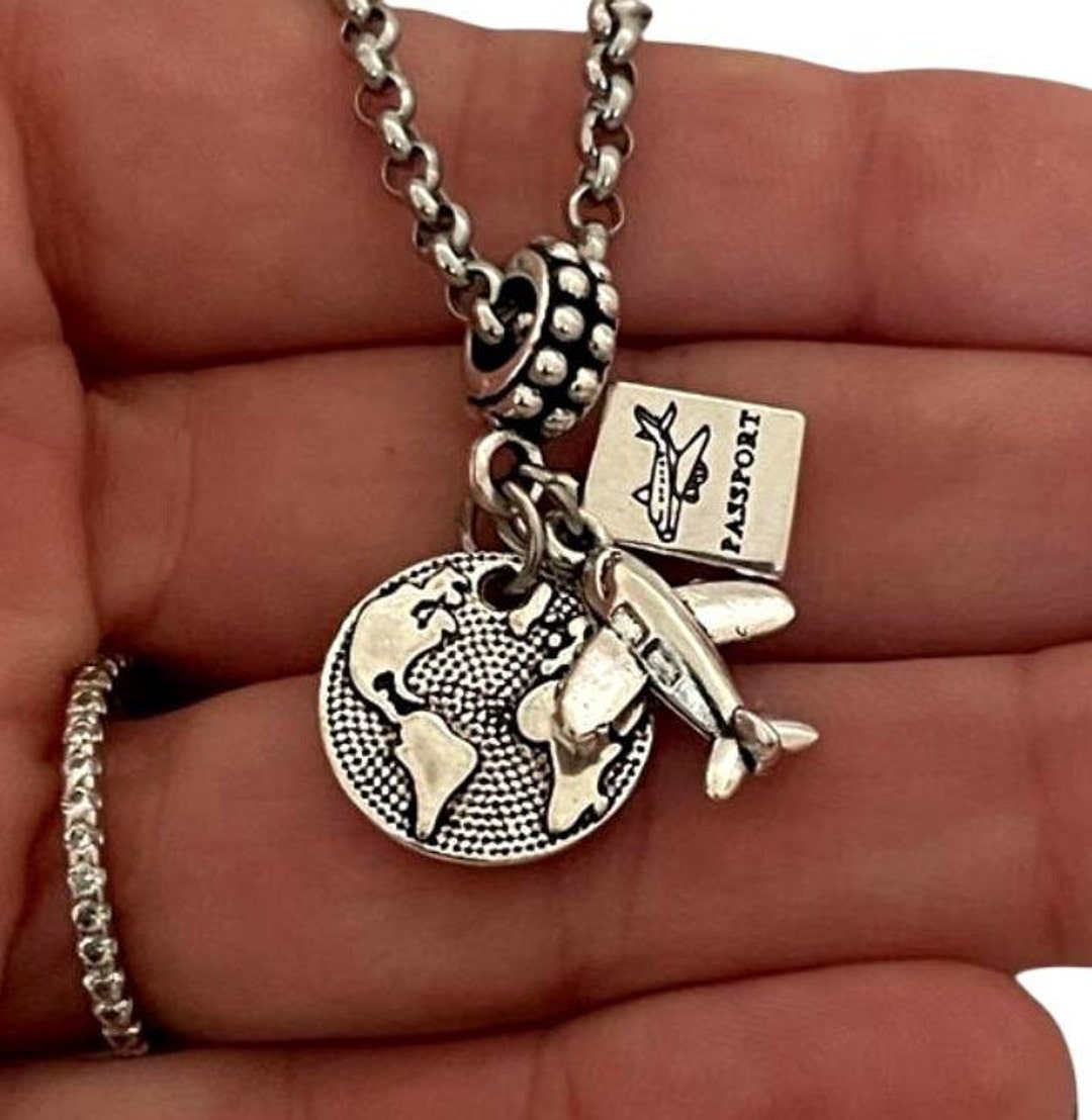 Pandora Airplane Charm Necklace Buy Travel Airplane Plane Passport