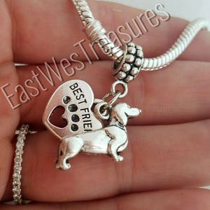 Dachshund Sausage Wiener Weiner dog Charm Bracelet Necklace Keychain, Dachshund jewelry gifts For Pandora