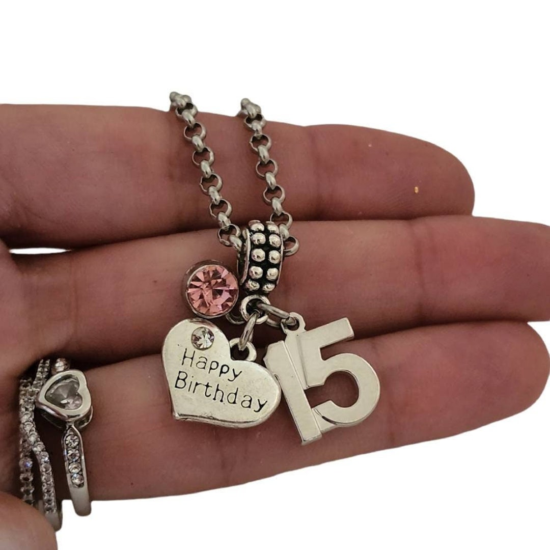15th Birthday Jewelry Gift for Girls Daughter Granddaughter, Number 15 ...