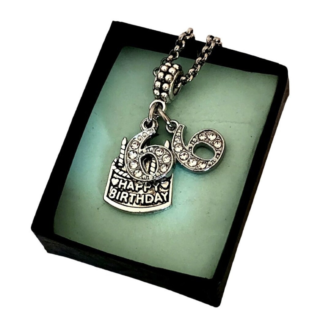 66th Birthday Charm Bracelet Necklace Keychain for Women Etsy
