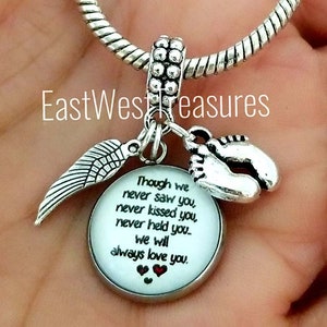 Baby Lost Miscarriage Pregnancy Loss Memorial Charm Bracelet Necklace Jewelry gift for Mothers after Baby Passing fits Pandora