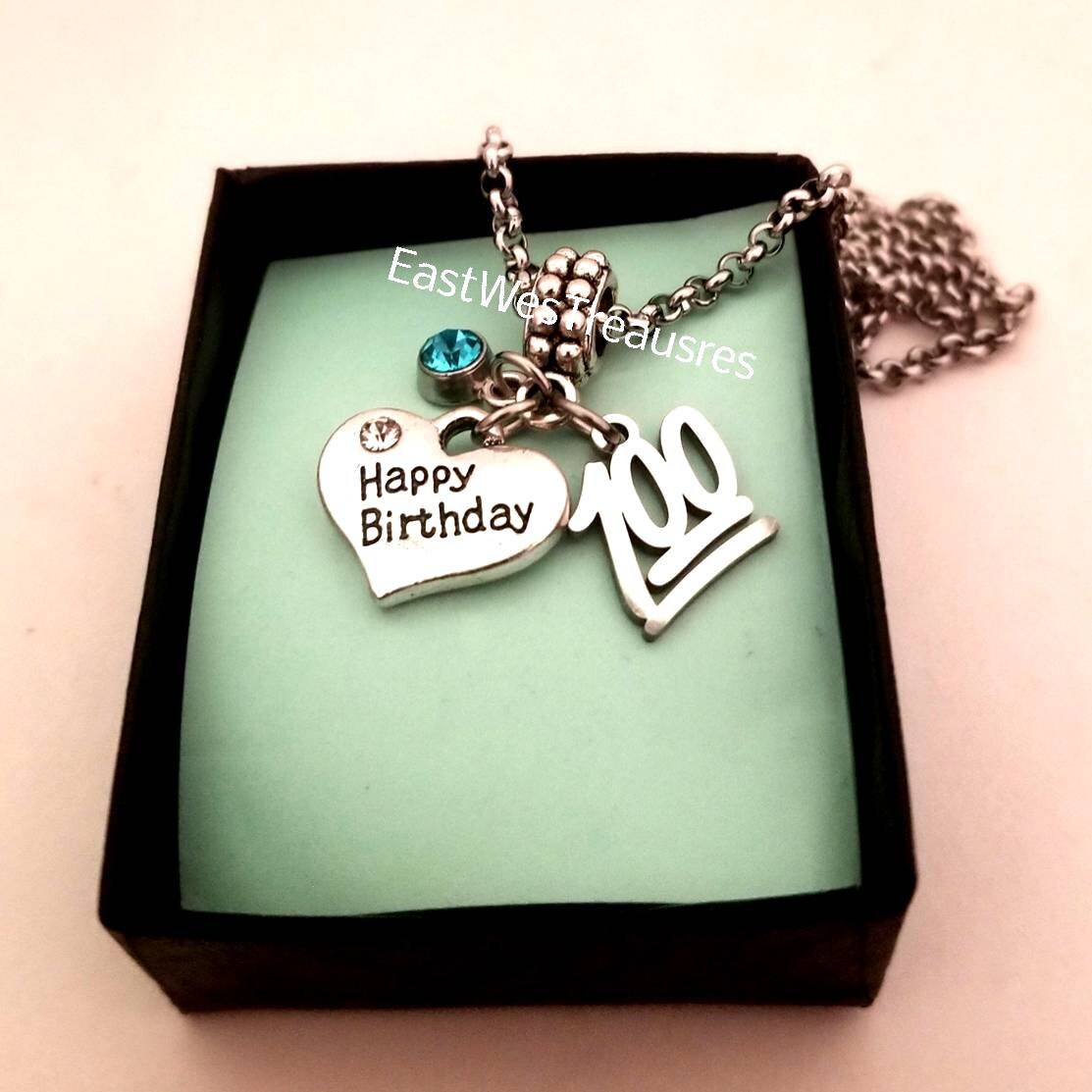 Personalized 100 Birthday Jewelry Gift 