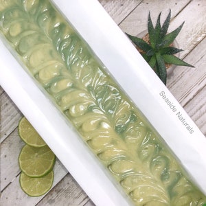 Natural Key Lime Coconut Soap Bar with Coconut Shell Powder, Gentle Exfoliation and Fresh Aroma, Zero Waste Packaging bild 3