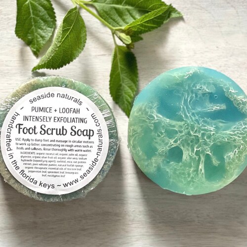 Loofah Pumice Foot Scrub Soap Scented With Organic Therapeutic Etsy