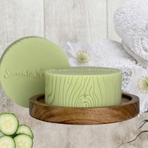 Soothing Cucumber facial cleanser bar infused with green tea, aloe vera and shea butter